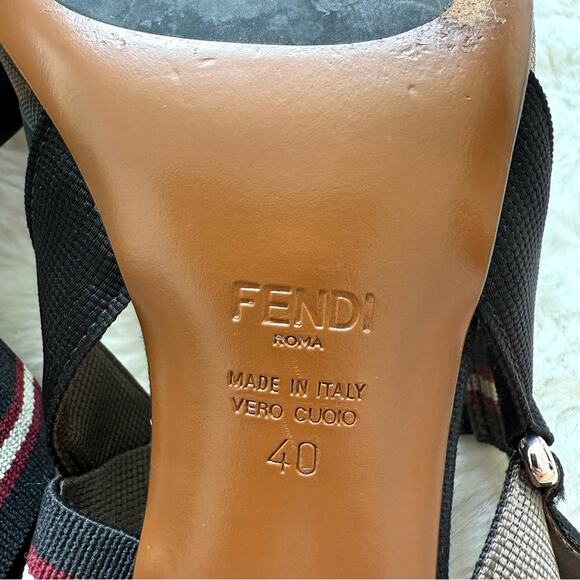 Fendi Colibri Mesh Slingback Pumps size 40 EU Authentic Retail 995$ - Picture 3 of 12